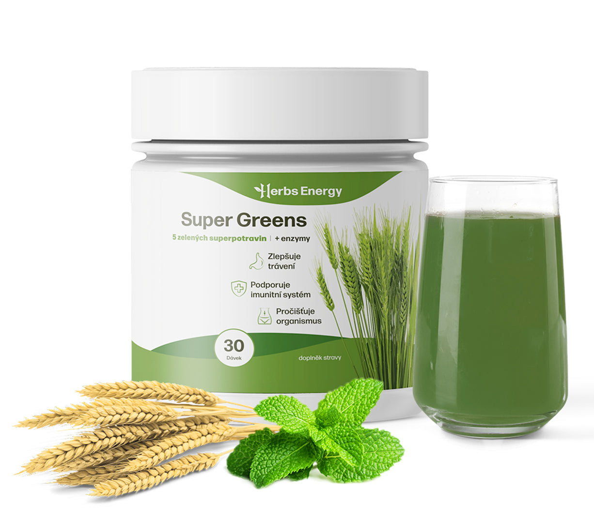 Super Greens: 5 zelených superpotravin + enzymy