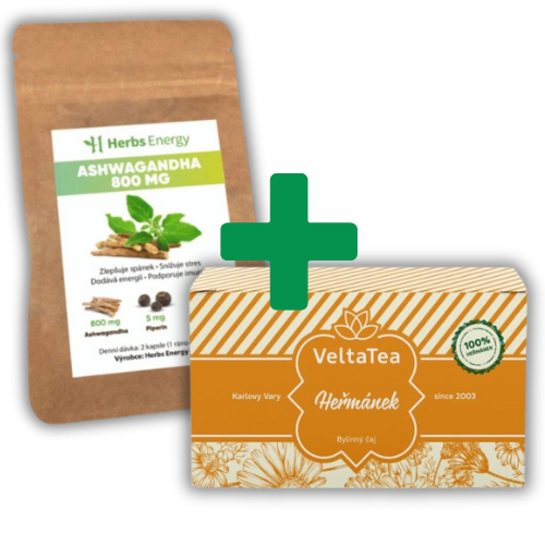 Ašvaganda + čaj Heřmánek